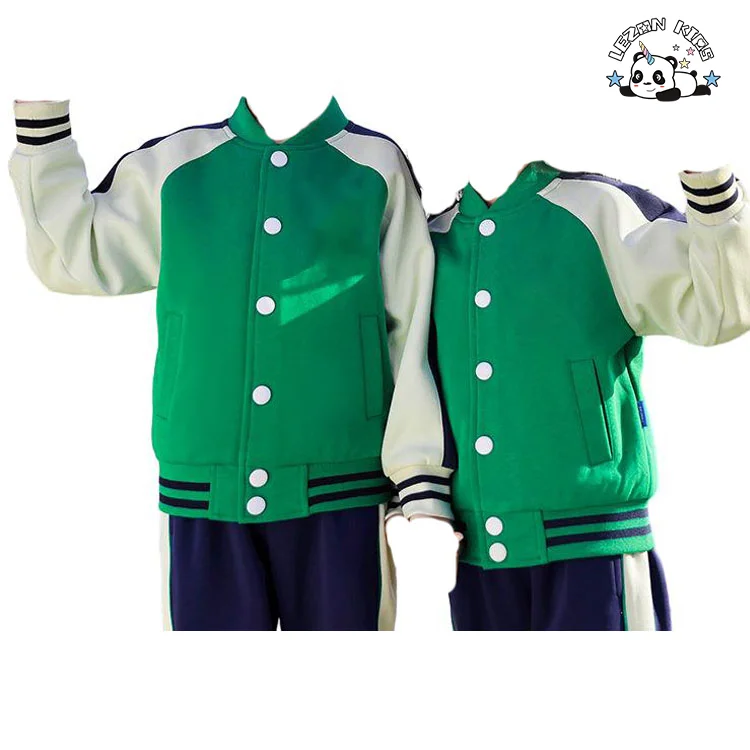 LEZONKIDS - Customize Children's Clothing Set Girls' Sportswear Boy's Bomber Two-Piece Set for Spring and Autumn